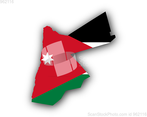 Image of Map and flag of Jordan