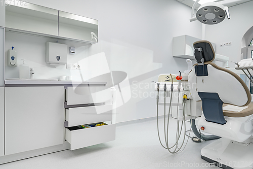 Image of Interior of dental surgery room with special equipment