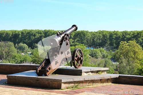 Image of old cannon in park of Chernihiv