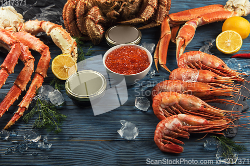 Image of Set of fresh seafood