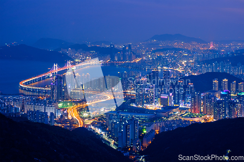 Image of Busan cityscape Gwangan Bridge at night