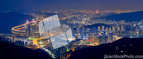 Image of Busan cityscape Gwangan Bridge at night