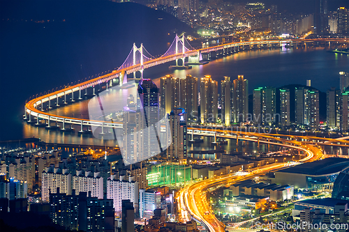 Image of Busan cityscape Gwangan Bridge at night