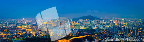 Image of Seoul skyline in the night, South Korea.