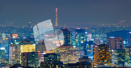 Image of Seoul skyline in the night, South Korea.