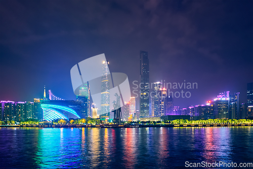 Image of Guangzhou skyline. Guangzhou, China