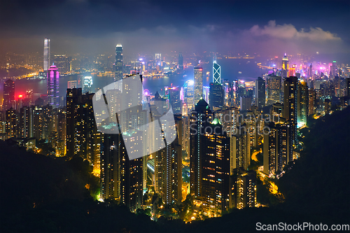 Image of Hong Kong skyscrapers skyline cityscape view