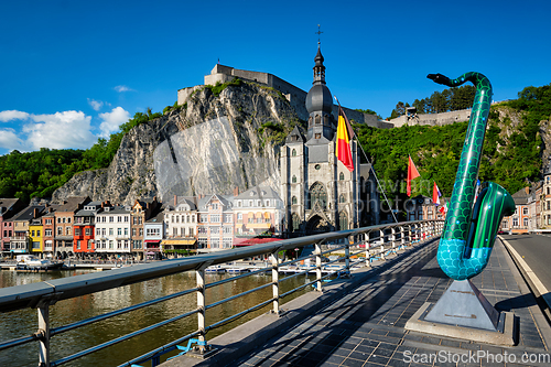 Image of View of picturesque Dinant town. Belgium