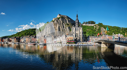 Image of View of picturesque Dinant town. Belgium