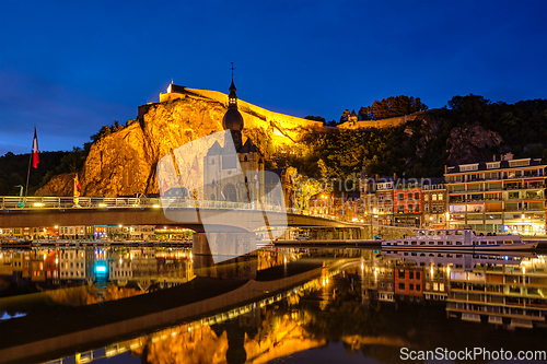 Image of Night view of Dinant town, Belgium