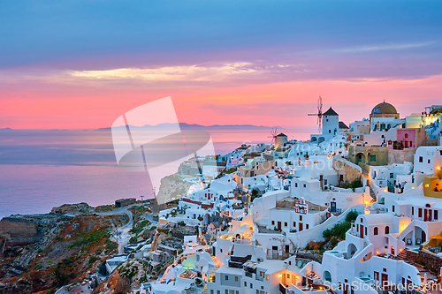 Image of Famous greek tourist destination Oia, Greece