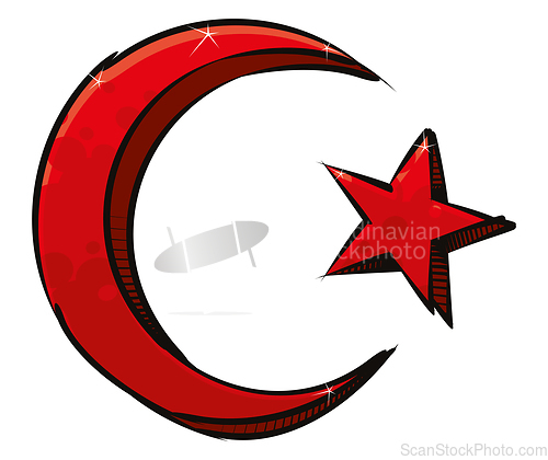 Image of Islamic star and crescent symbol