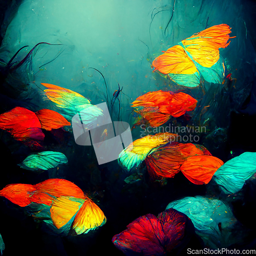 Image of Underwater background with various sea views. Underwater scene. 