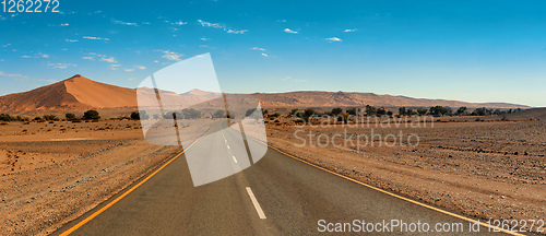 Image of road in Namib desert, Namibia Africa landscape