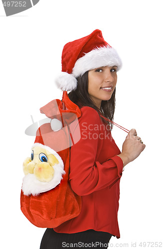 Image of Beautiful Santa woman