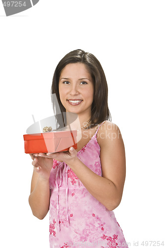 Image of Woman with a gift box