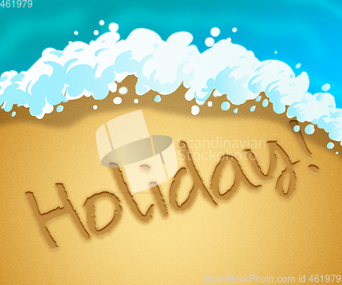 Image of Holiday Beach Means Getaway Vacation 3d Illustration