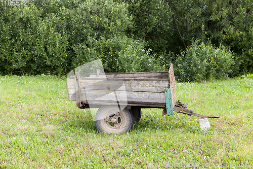Image of old wooden trailer