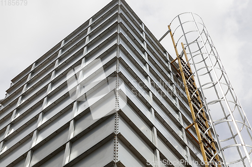 Image of protected metal ladder