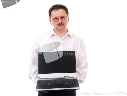 Image of Businessman with laptop