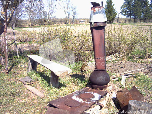 Image of old oven in a russian village