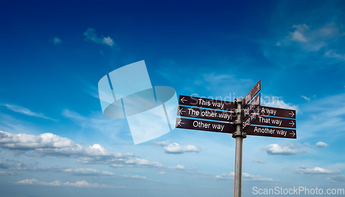 Image of signpost in sky