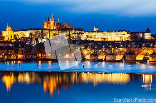 Image of View of Charles Bridge Karluv most and Prague Castle