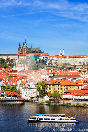 Image of View of Mala Strana and Prague castle over Vltava river