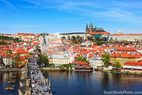 Image of View of Mala Strana, Charles bridge and Prague castle from Old