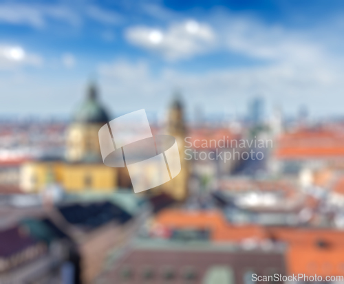 Image of European city blurred defocused background