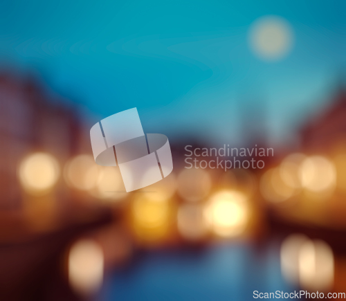 Image of Defocused blurred background of European city