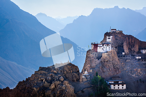 Image of Dhankar gompa. Spiti valley, Himachal Pradesh, India