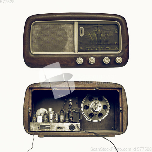 Image of Vintage looking Old AM radio tuner