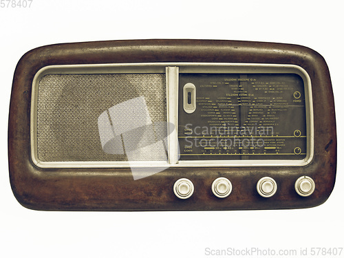 Image of Vintage looking Old AM radio tuner