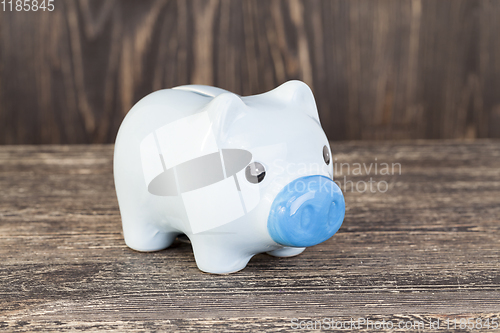 Image of blue pig piggy bank