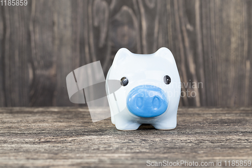 Image of blue pig piggy bank