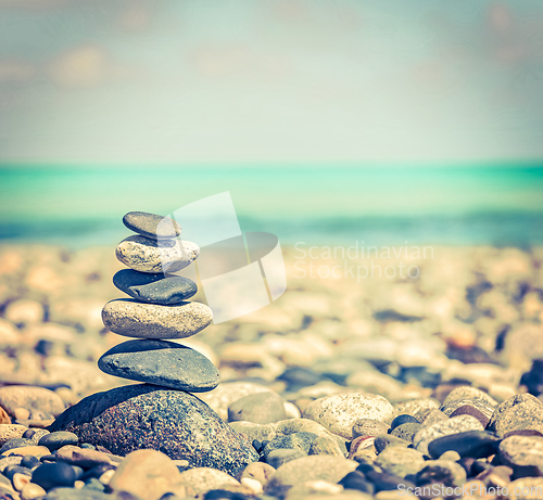 Image of Zen balanced stones stack