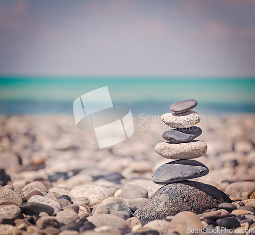 Image of Zen balanced stones stack