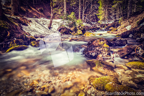 Image of Cascade of Sibli-Wasserfall. Rottach-Egern, Bavaria, Germany