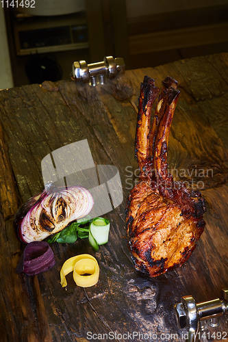 Image of Lamb rack with limoncello glaze served on a plate