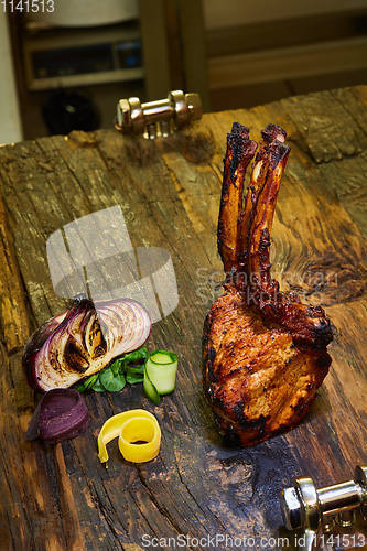 Image of Lamb rack with limoncello glaze served on a plate