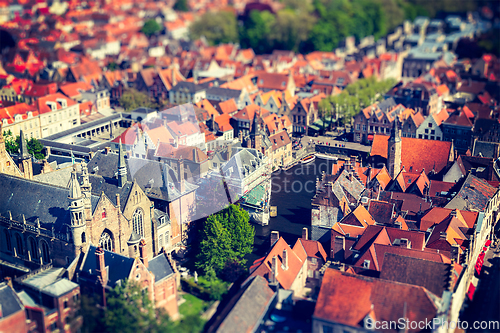 Image of Aerial view of Bruges (Brugge), Belgium.