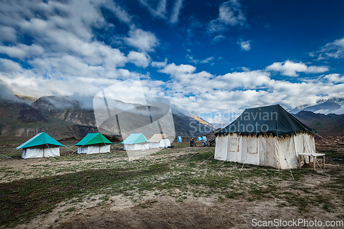 Image of Tent camp in Himalayas