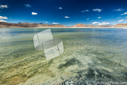 Image of Himalayan lake Tso Kar in Himalayas, Ladakh, India