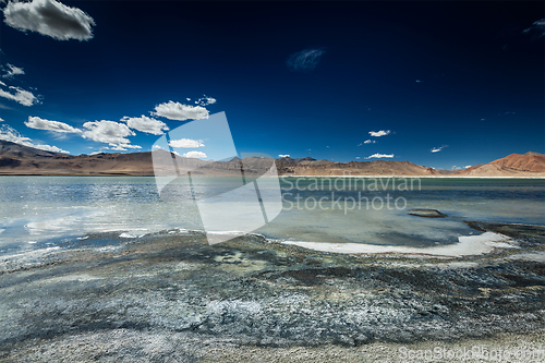 Image of Himalayan lake Tso Kar in Himalayas, Ladakh, India