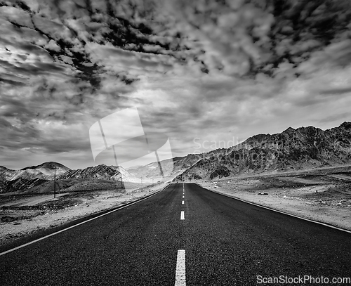 Image of Road in Himalayas with mountains