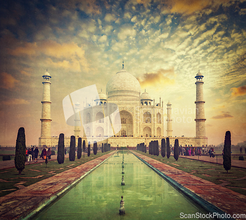 Image of Taj Mahal on sunrise sunset, Agra, India