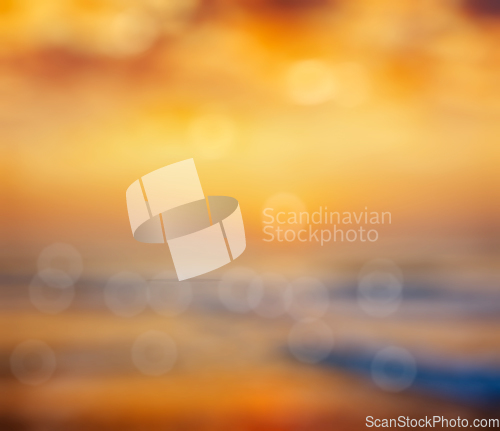 Image of Ocean sunrise defocused background
