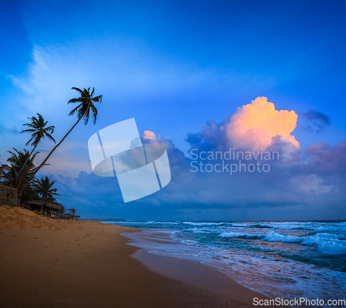 Image of Sunset on tropical beach