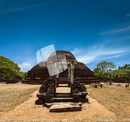 Image of Ancient Buddhist dagoba (stupe) Pabula Vihara. Sri Lanka